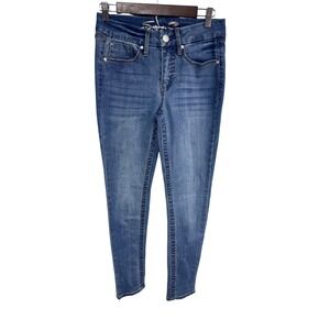 Seven7 2 Blue Tummyless High Rise Skinny Jeans Women's Stretch Denim